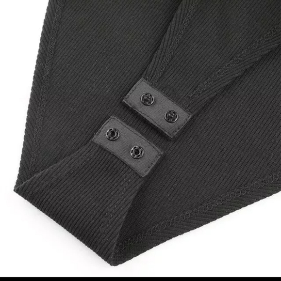 Black Mesh corset turtleneck bodysuit - Picture 8 of 8